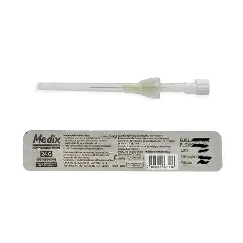 Cateter Periférico IV 24G C/ Dispsitivo de Segurança Automático C/ 100UN