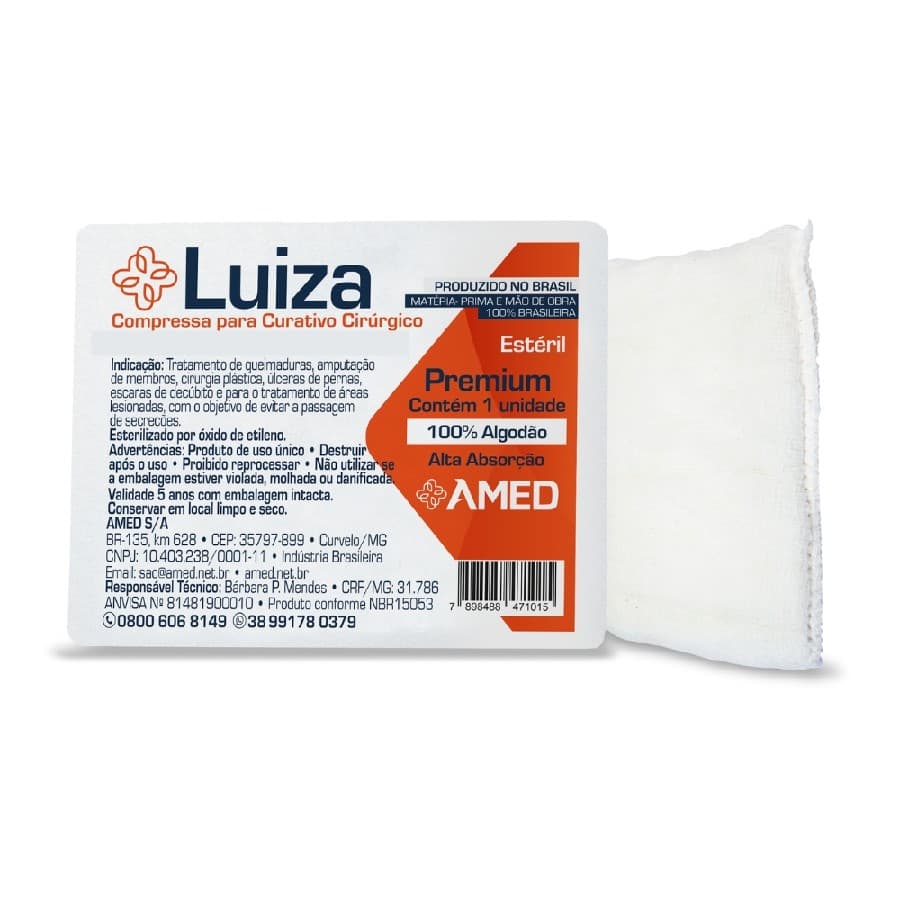 Compressa de Gaze para Curativo Cirúrgico 10X50cm - Amed S/A