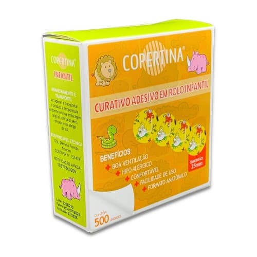 Curativo Adesivo Infantil para coleta de sangue Rolo 25mm - 500 Unidades Copertina