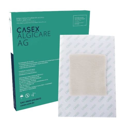Curativo Alginato De Calcio Carbometilcelulose Prata Iônica 15 x 15cm Unidade Casex