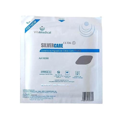 Curativo Alginato De Calcio Com Prata 10cm X 10cm Vita Medical - Unidade