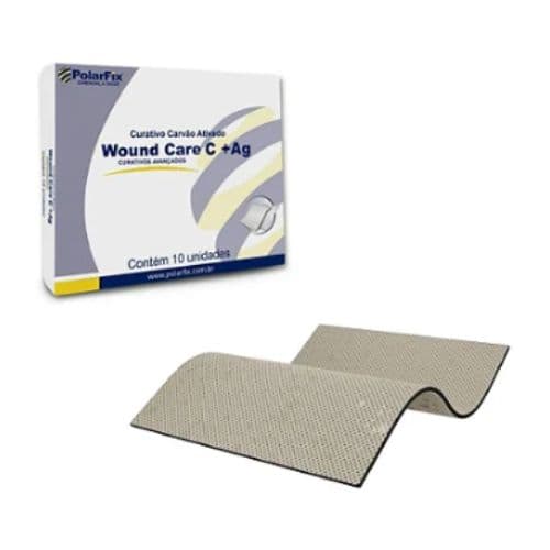 Curativo Carvão Ativado C/ Prata 10,5 x 10,5 - unidade - Polar Fix