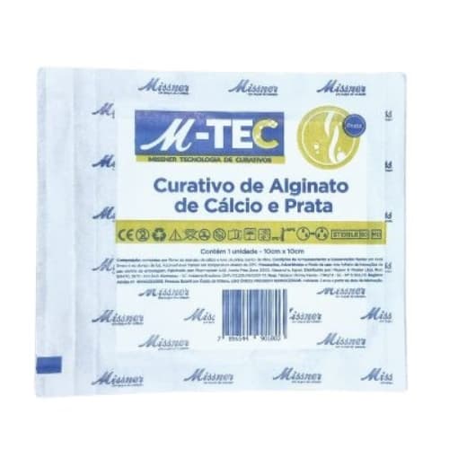 Curativo De Alginato De Cálcio e Prata 10cm X 10cm - Unidade - Missner