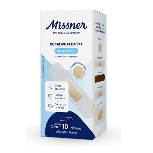 Curativo Flexivel Transparente com 10 Unidades - Missner