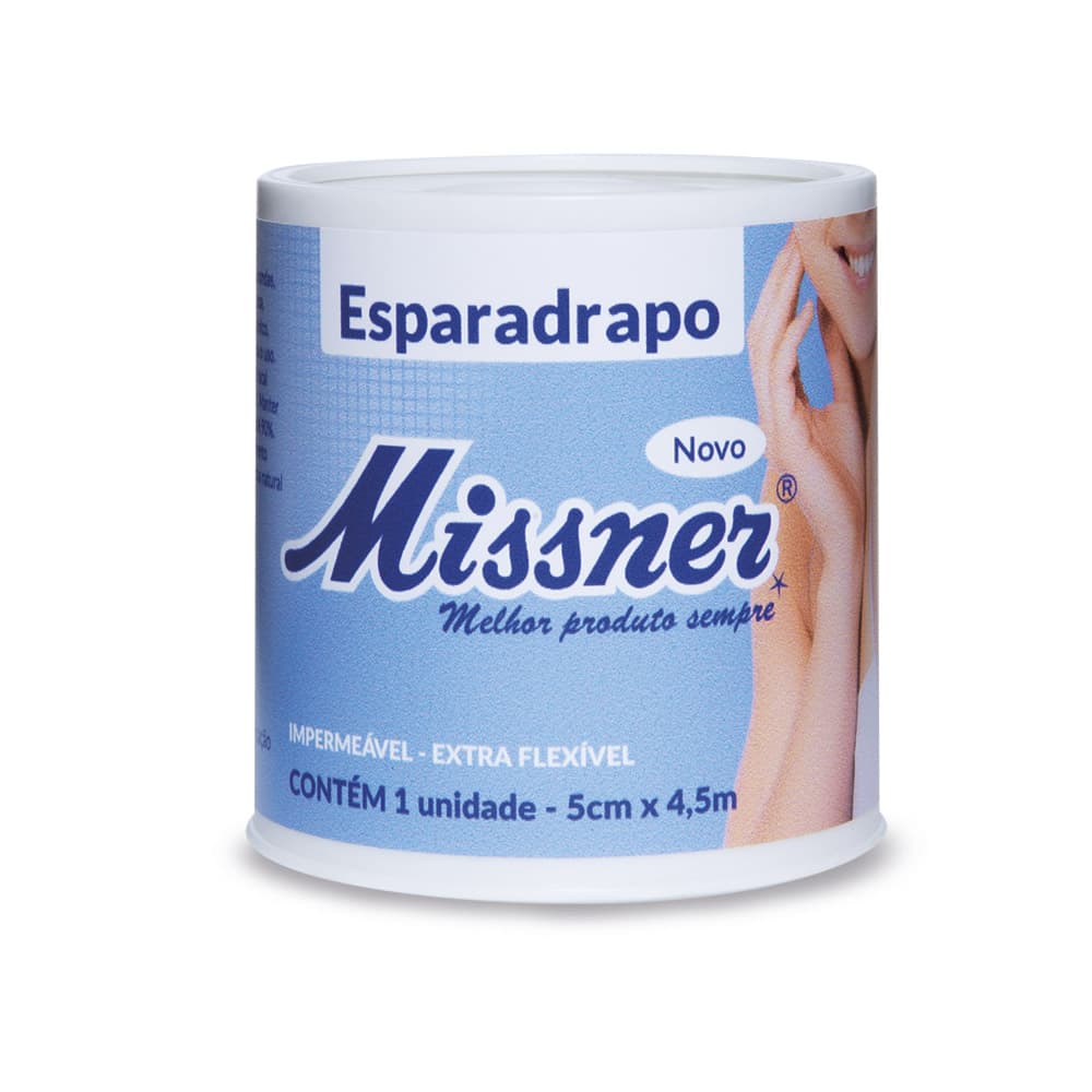 Esparadrapo Impermeável Branco Missner 5cm X 4,5m
