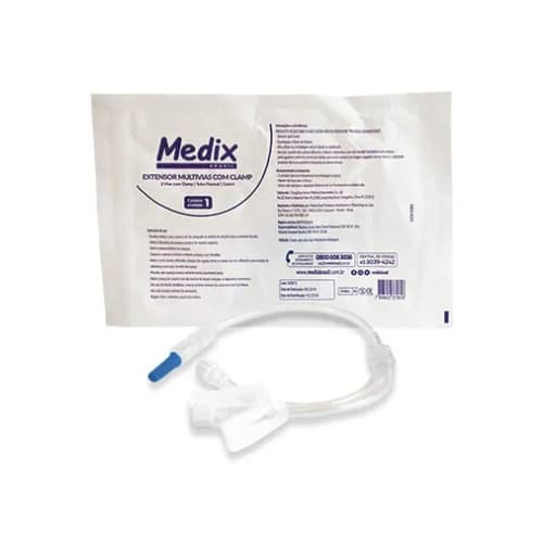 Extensor 2 Vias com Clamp - Unidade - Medix