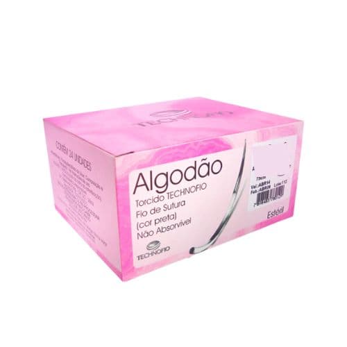 Fio de Sutura de Algodão Preto 0 de 15X45cm Sem Agulha com 24 Unidades