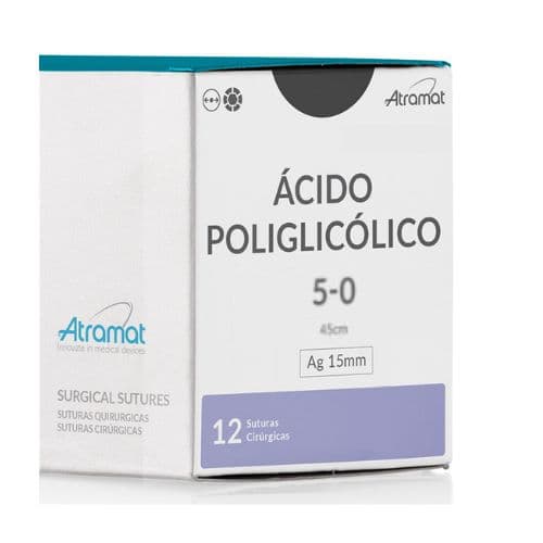 Fio de Sutura 5-0 Ácido Poliglicólico 12 Envelopes - Atramat