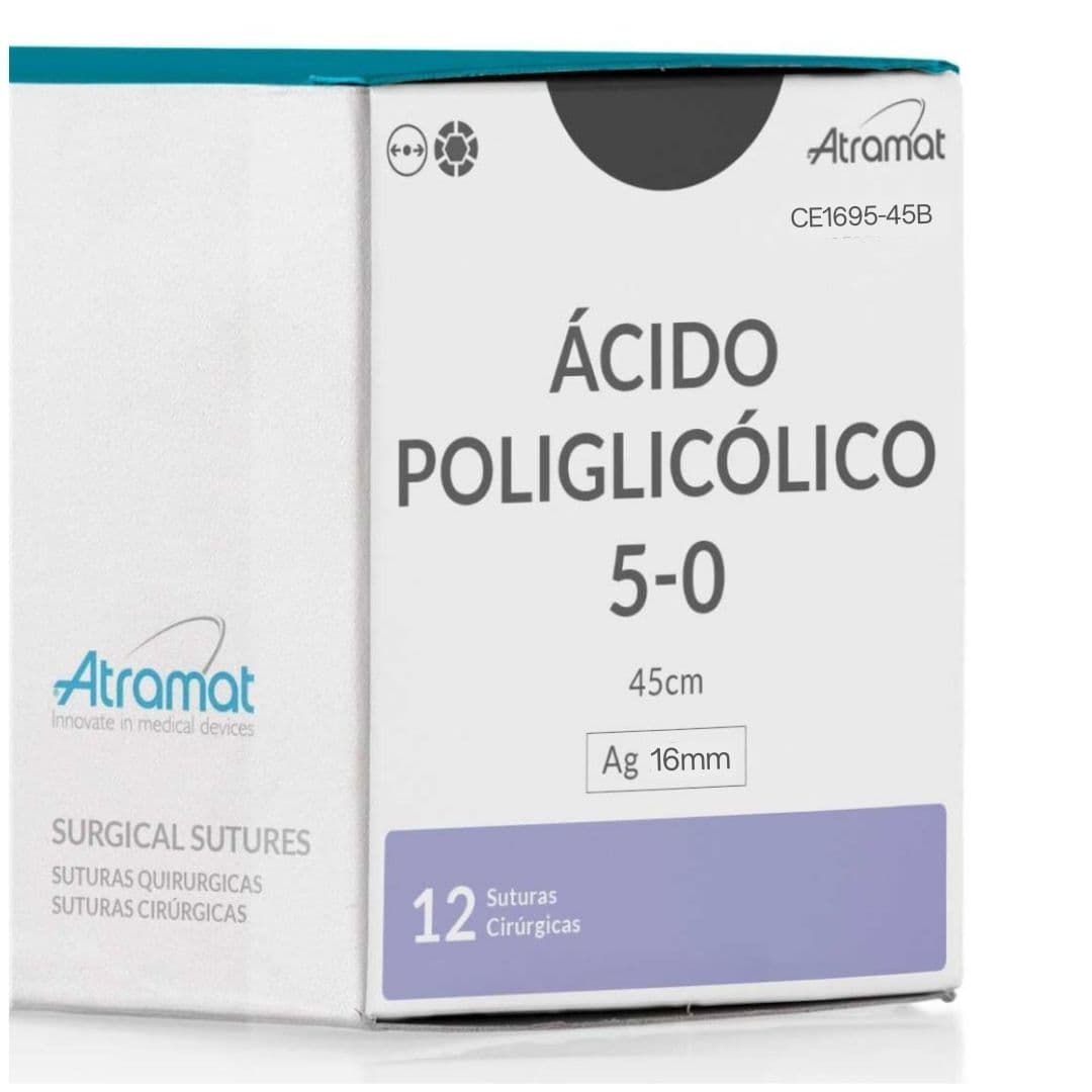 Fio de Sutura 5-0 Ácido Poliglicólico Incolor 12 Envelopes - Atramat