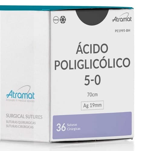 Fio de Sutura 5-0 Ácido Poliglicólico Incolor 36 Envelopes - Atramat