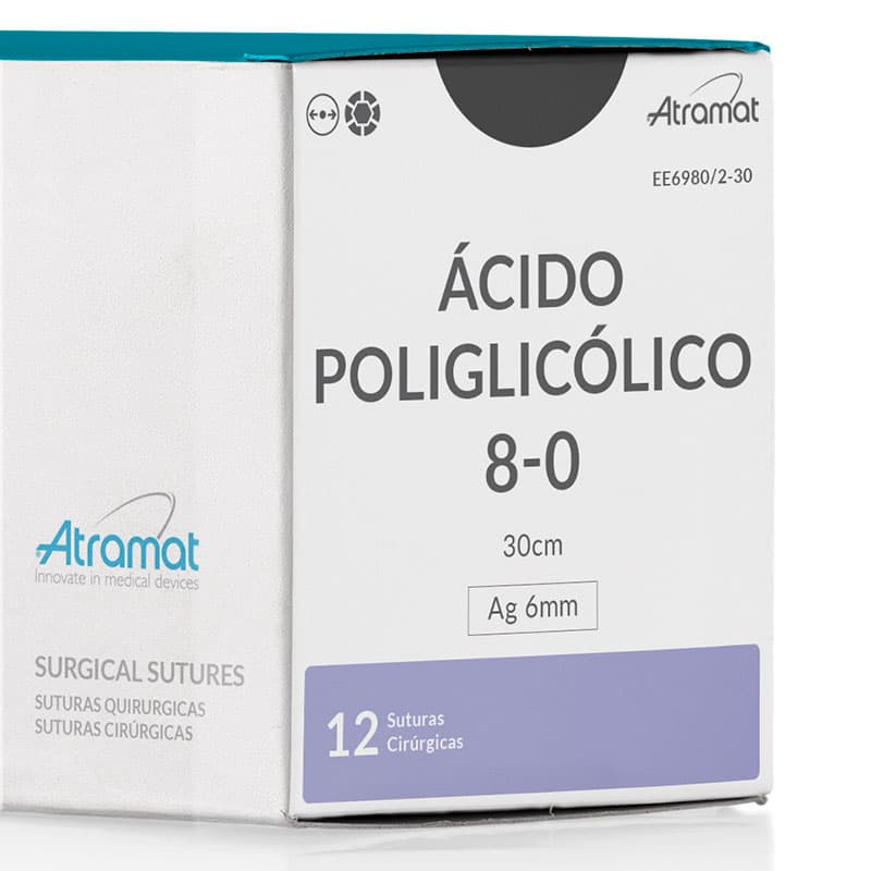 Fio de Sutura 8-0 Ácido Poliglicólico Violeta 12 Envelopes - Atramat
