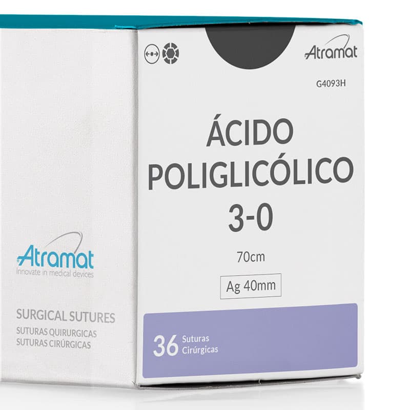 Fio de Sutura 3-0 Ácido Poliglicólico Violeta 36 Envelopes - Atramat