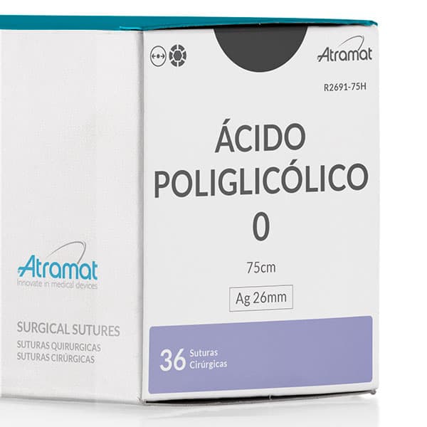Fio de Sutura 0 Ácido Poliglicólico Violeta 36 Envelopes - Atramat