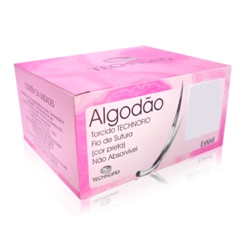 Fio de Sutura de Algodão Preto AP37CR30 com 24 Unidades Technofio