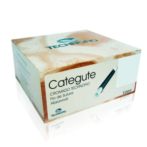 Fio de Sutura de Categute Cromado 2-0 CC27MR40 com 24 Envelopes Technofio