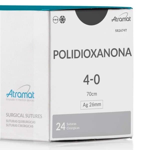 Fio de Sutura 4-0 PDX Polidioxanona Violeta 24 Envelopes - Atramat