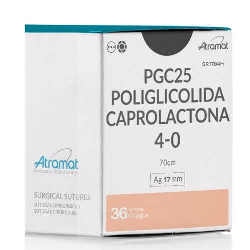 Fio de Sutura 4-0 PGC25 Poliglicolida Violeta 36 Envelopes - Atramat