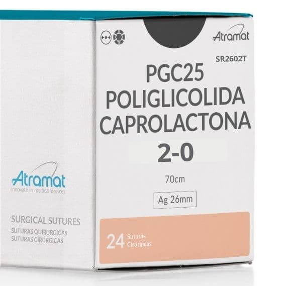 Fio de Sutura 2-0 PGC25 Poliglicolida Violeta 24 Envelopes - Atramat