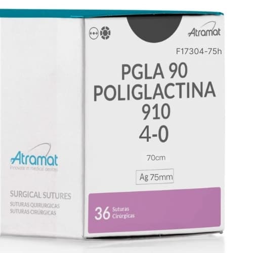 Fio de Sutura 4-0 Poliglactina 910 Violeta 36 Envelopes - Atramat