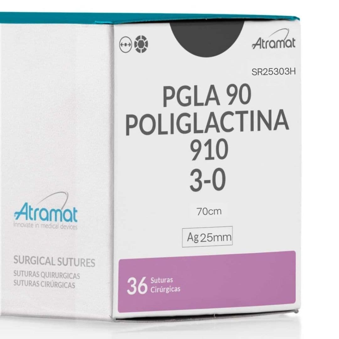 Fio de Sutura 3-0 Poliglactina 910 Violeta 36 Envelopes - Atramat SR25303H