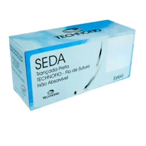 Fio de Sutura 4.0 Seda Preto 24 Envelopes - Technofio