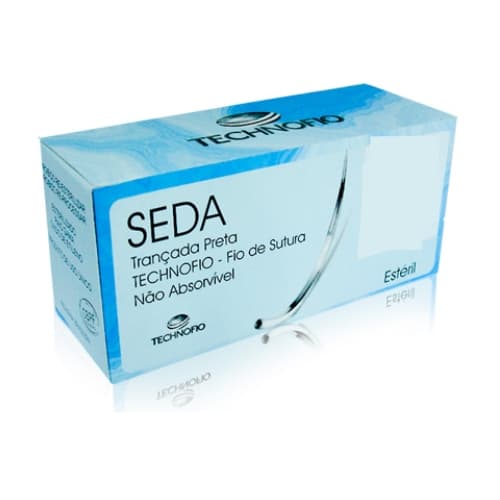 Fio de Sutura 0 Seda Preto 24 Envelopes - Technofio