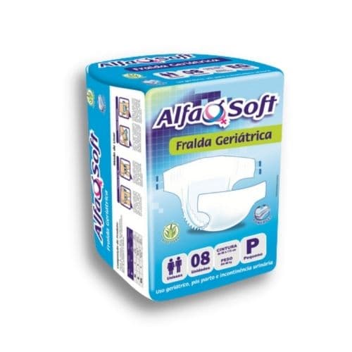 Fralda Geriátrica P com 8 Unidades - Alfa Soft