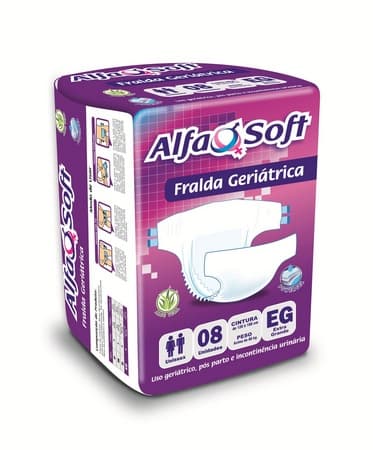Fralda Geriátrica Descartável XG com 8 Unidades - Alfa Soft
