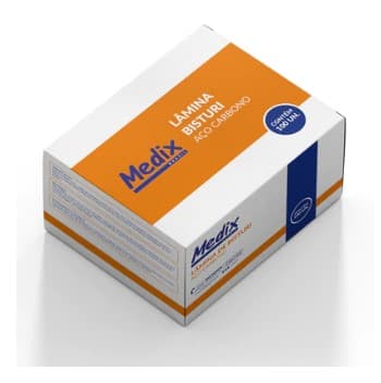 Lâmina De Bisturi de Aço Carbono N°23 com 100 Unidades Medix