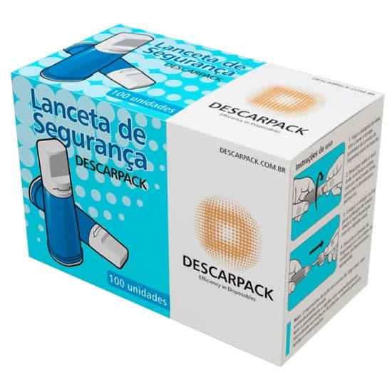 Lanceta De Segurança 28g Com 100 Unidades Descarpack