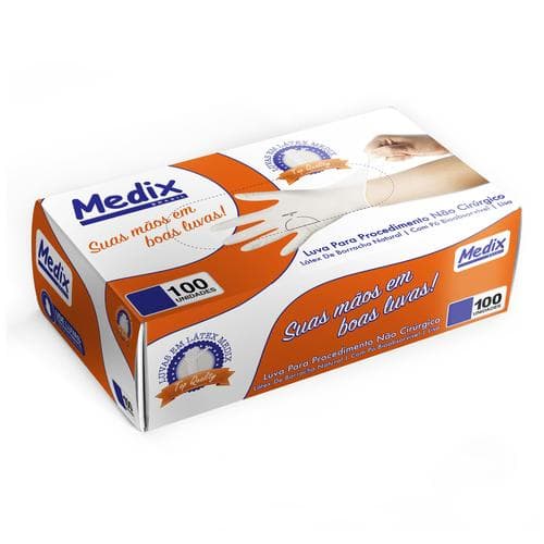 Luva De Procedimento Latex Com Pó P 100 Unidades Medix