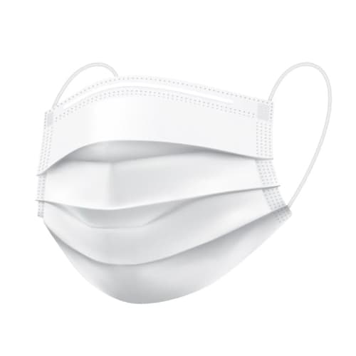 Máscara Tripla com Clip Nasal - Adulta Branca - 50 Unidades - Tecbond