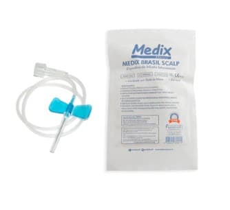 Scalp com Dispositivo de Segurança 21g Luer Lock com 100 Unidades Medix