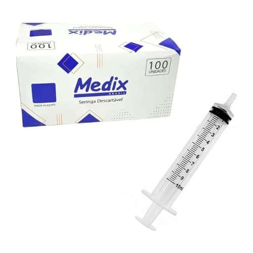 Seringa 5ml sem Agulha Luer Slip com 100 Unidades - Medix