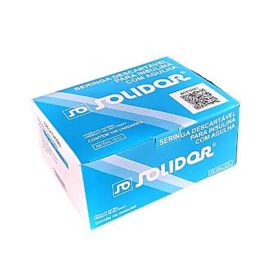 Seringa Descartável para Insulina 1ml Com Agulha 8 X0,30 Com 100 Unidades Solidor