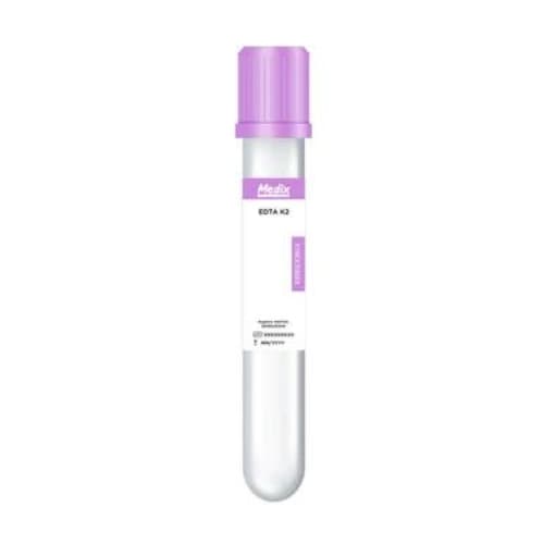 Tubo De Coleta De Sangue EDTA K2 4.0ml 13x75 Tampa Roxa Com 100 Unidades Medix
