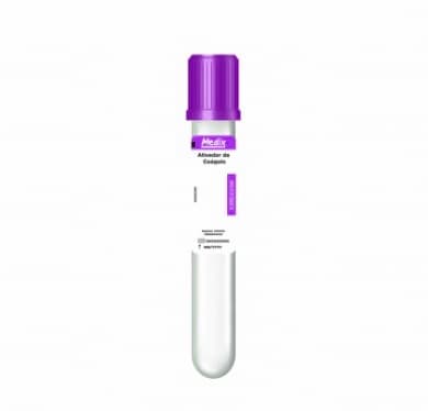 Tubo De Coleta De Sangue EDTA K3 4.0ml 13 X 75 Tampa Roxa Com 100 Unidades Medix