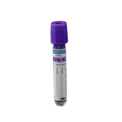 Tubo De Coleta De Sangue à Vacuo EDTA K3 4ml Com 100 unidades Vacuplast
