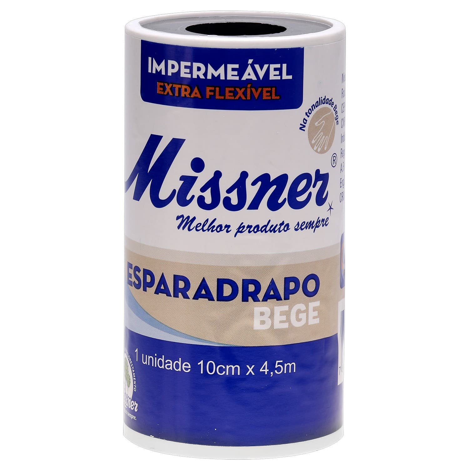 Esparadrapo Impermeável 10cmx4,5m Missner (Bege)