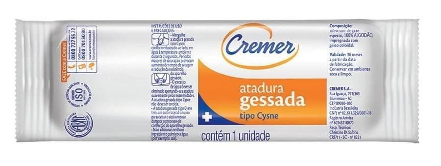 Atadura Gessada Gesso Un Cremer (15cmx3m)