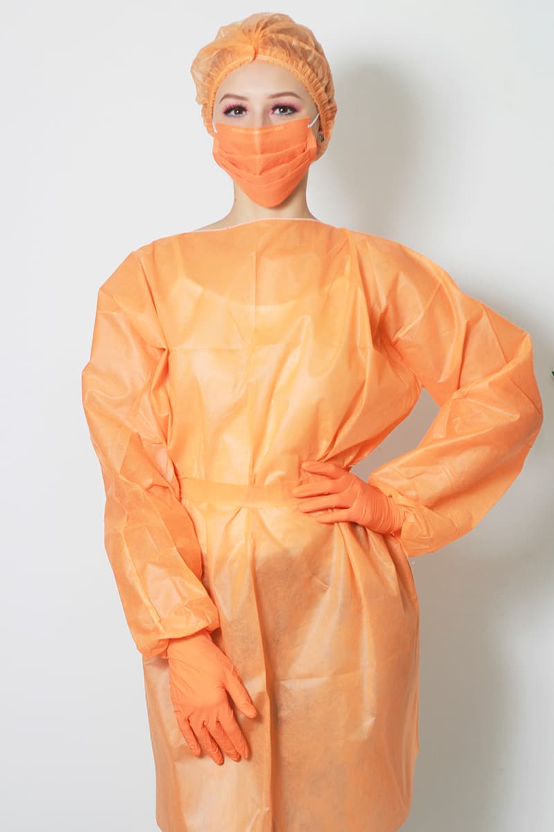 AVENTAL ML LARANJA 40G C/ TIRAS C/ 5 UN DESTAK ÓTIMA RESISTÊNCIA