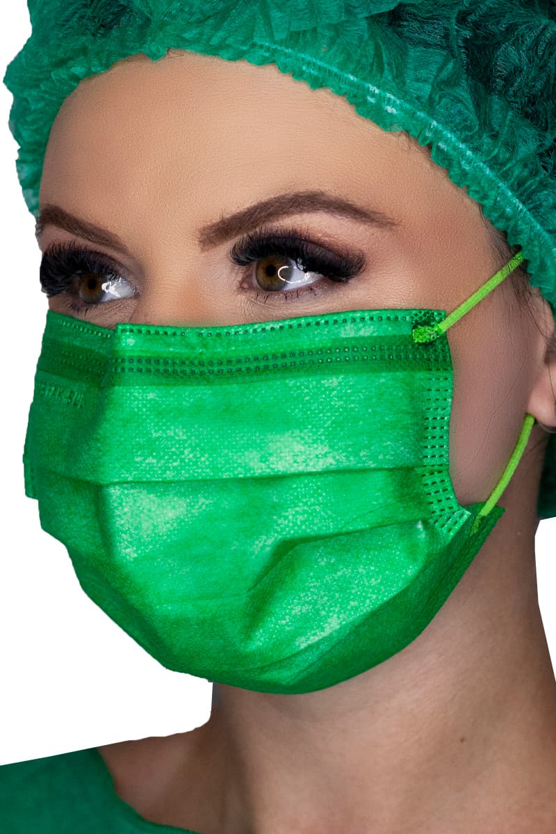 MASCARA CIRÚRGICA DESCARTÁVEL VERDE DESTAK C/ ELAST COLOR CX C/ 50 UN - Portal do Médico