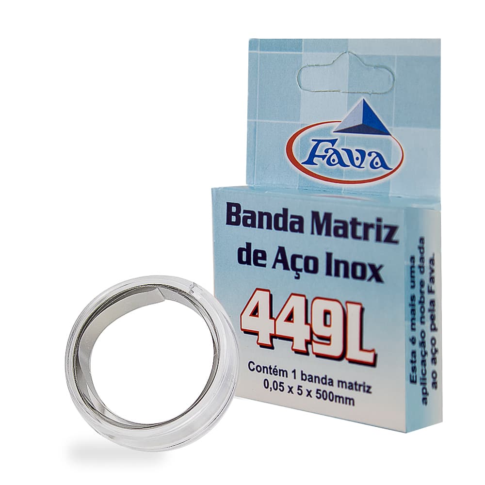 Fita Banda Matriz Metálica De Aço Inox A Un Fava (0,05x7x500mm)