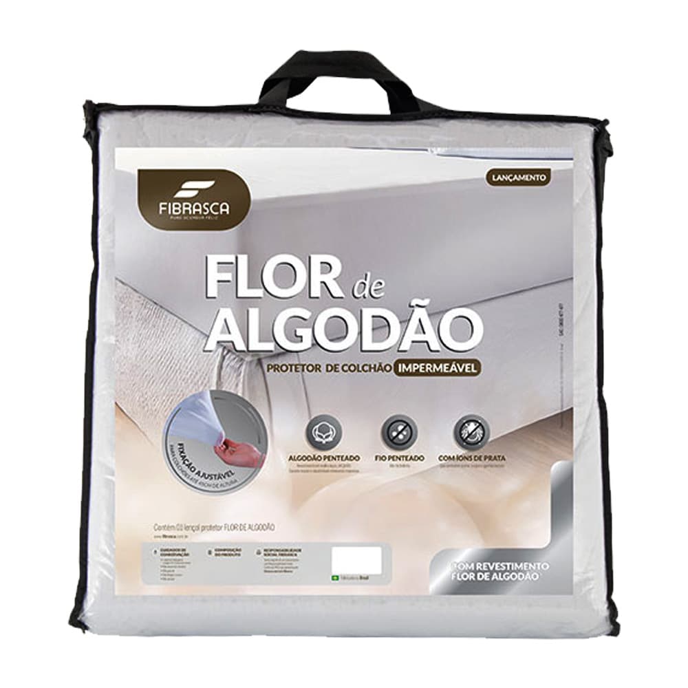 Capa Protetora Colchão Impermeável Flor De Algodão Fibrasca (140x190cm) - Portal do Médico