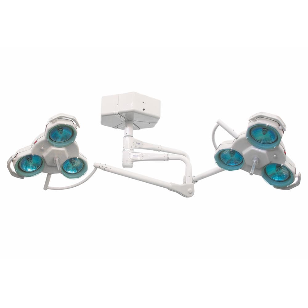 Foco De Luz Cirúrgico Teto Lâmpada 2 Braço Fl 2000 T Medpej (3x3-Bulbos-180000lux) - Portal do Médico