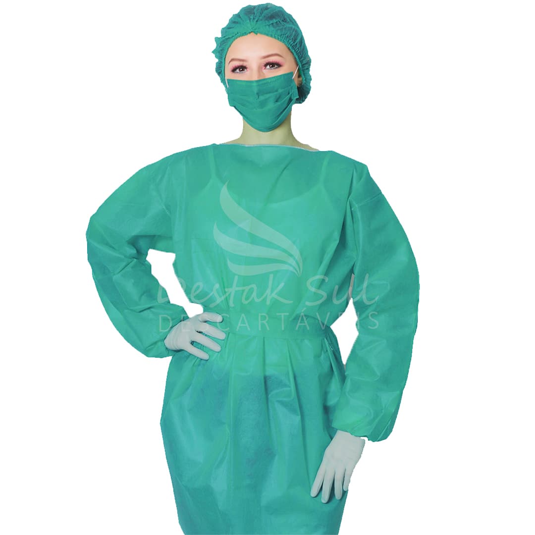 AVENTAL ML VERDE BANDEIRA 40G C/ TIRAS C/ 5 UN DESTAK