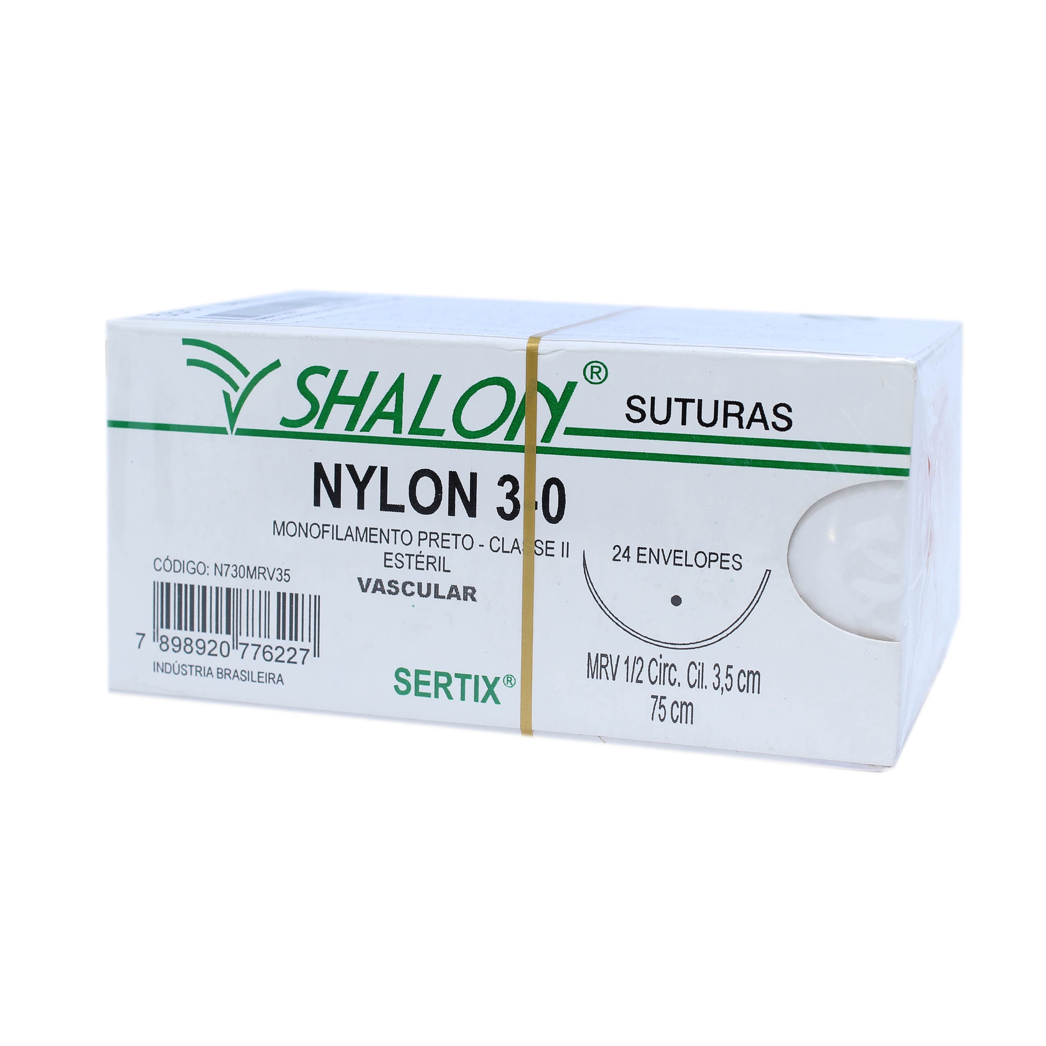 Fio Sutura Nylon Preto Com 24 Unidades Fio 75cm (3-0-Ag-3,5cm1/2circular-Q)