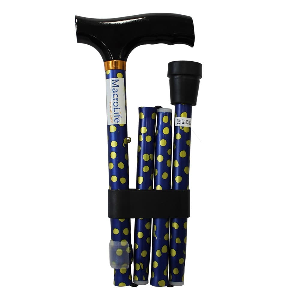 Bengala Aluminio Em T Dobravel Macrolife (Azul)