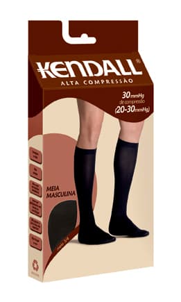 Meia Masculina Alta Comp 3/4 C/Pont Kendall (M(Marrom)) - Portal do Médico