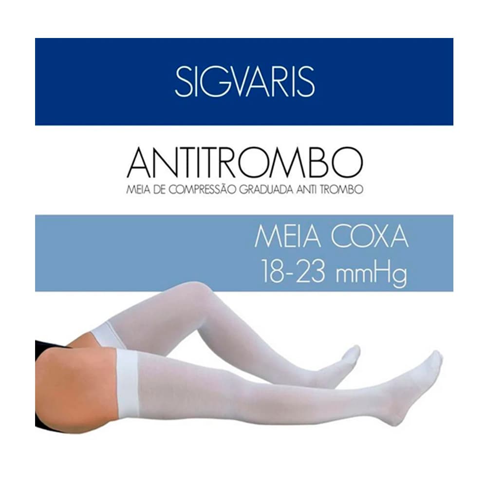 Meia Compressiva Antitrombo 7/8 18-23mmhg Branca Sigvaris (Gg)